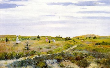 風景 Painting - シネコックの小道沿い印象派ウィリアム・メリット・チェイスの風景